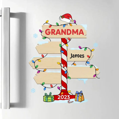 Oma Weihnachtspostschild – personalisierter individueller Aufkleber – Weihnachten, Muttertagsgeschenk für Oma, Mama, Familienmitglieder