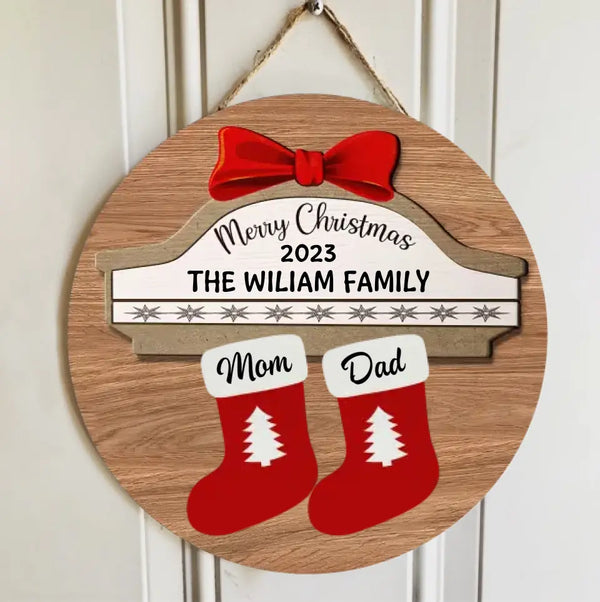 Weihnachtstürschild „Meine Familie“ – personalisiertes individuelles Türschild – Weihnachtsgeschenk für Familienmitglieder