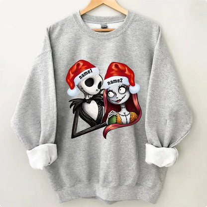 Geisterpaar mit Namen, Totenkopf personalisiertes Sweatshirt