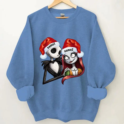 Geisterpaar mit Namen, Totenkopf personalisiertes Sweatshirt