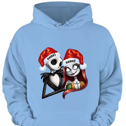 Geisterpaar mit Namen, Totenkopf personalisiertes Sweatshirt