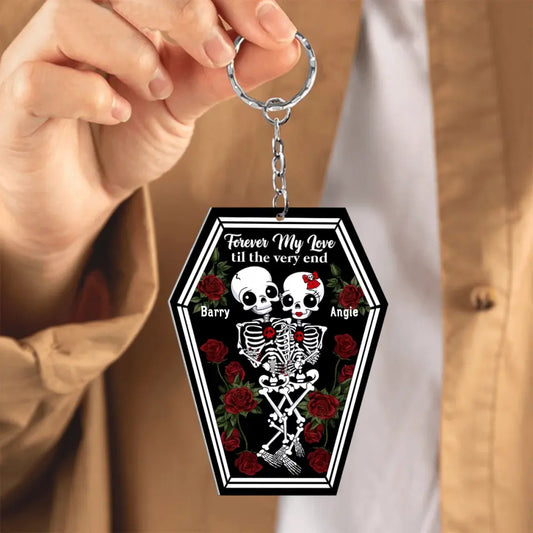 Für immer meine Liebe bis zum Ende, personalisierter Schlüsselanhänger, Weihnachtsgeschenk für Paare