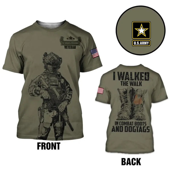 Walked The Walk, Military Custom Division – Veteranen-personalisierte T-Shirts – Veteranentagsgeschenke für Vater und Opa