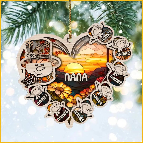 Suncatcher Nana Cute Personalized Acrylic Ornament Christmas Gift For Grandma