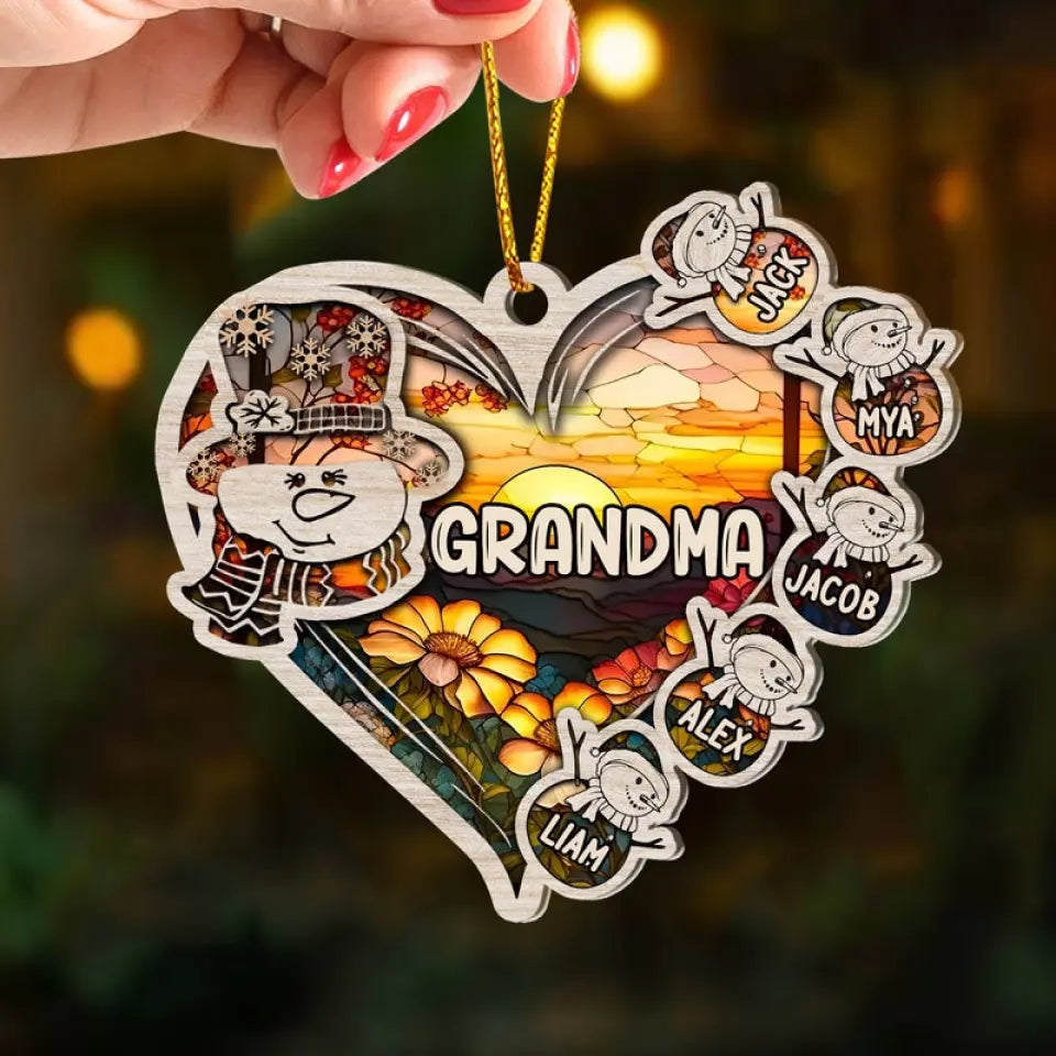Sonnenfänger Nana, süßes personalisiertes Acryl-Ornament, Weihnachtsgeschenk für Oma