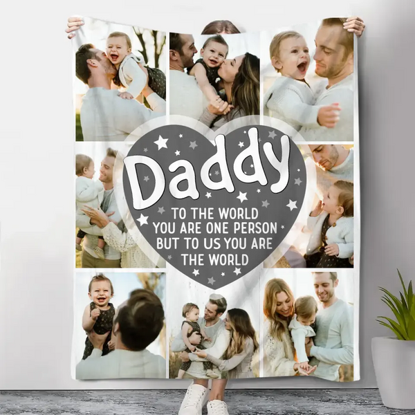 Personalisierte individuelle Decke – Geburtstag, Vatertagsgeschenk für Papa – You Are The World 