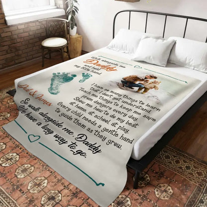 Walk Alongside Me Daddy Fotodecke, Vatertagsgeschenke von Kleinkindern, personalisiertes Geschenk für neuen Papa