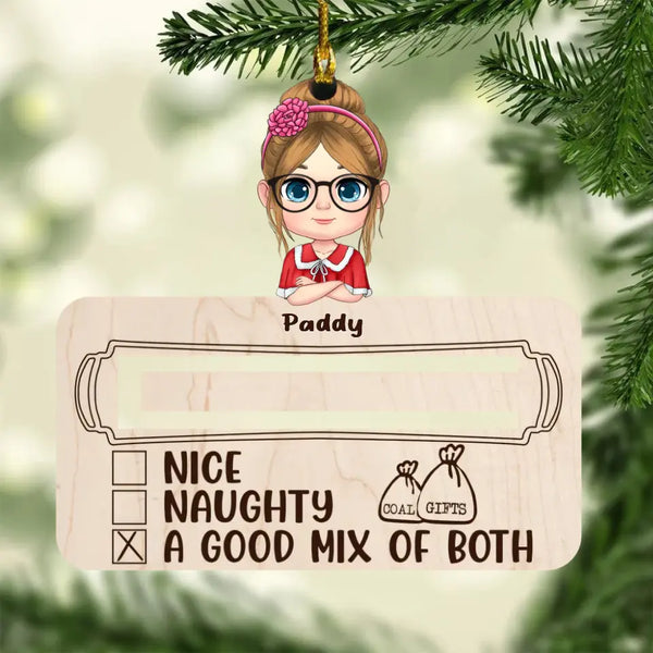 Süßes Weihnachtspuppenkind, personalisiertes Geldhalter-Ornament für Sonderlieferungen