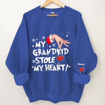 My grandkids Stole My Heart Grandma Personalized Christmas Sweatshirt