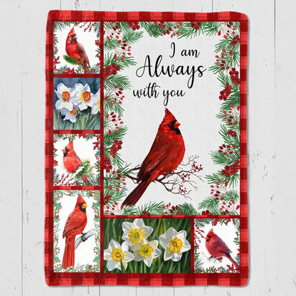 Cardinals Always With You Holly Branch personalisierte Fleecedecke