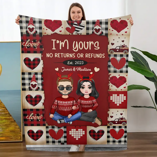 Ich bin Dein – personalisierte individuelle Decke – Weihnachtsgeschenk für Paar, Ehefrau, Ehemann 