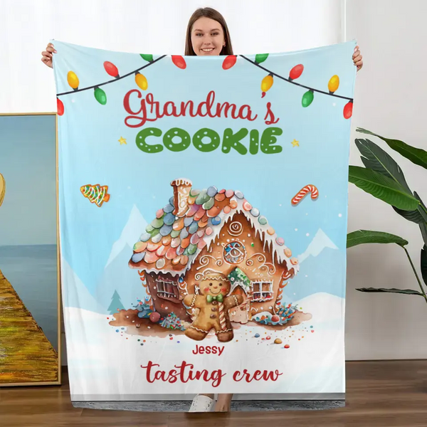 Omas Cookie-Tasting-Crew – personalisierte Decke – Weihnachtsgeschenk für Familienmitglieder 