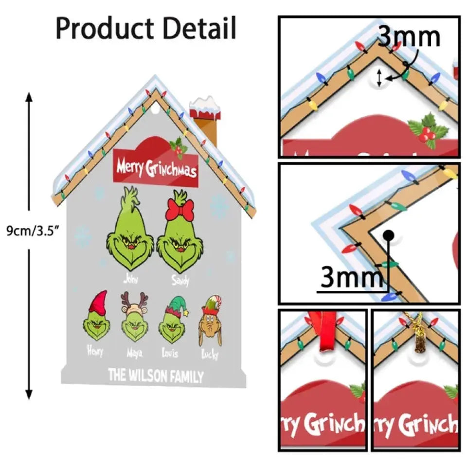 Frohe Grinchmas 2023 – personalisierte Weihnachtsgeschenke, individuelles Acrylornament für die Familie