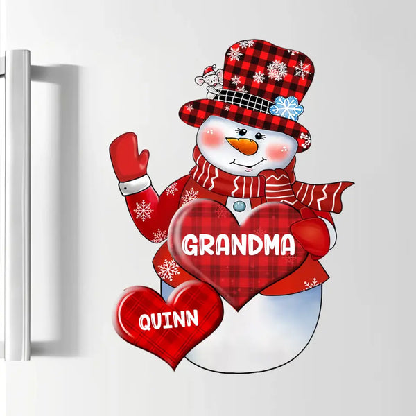 Weihnachts-Oma-Herzen – personalisierter individueller Aufkleber – Weihnachts-, Wintergeschenk für Oma, Mama