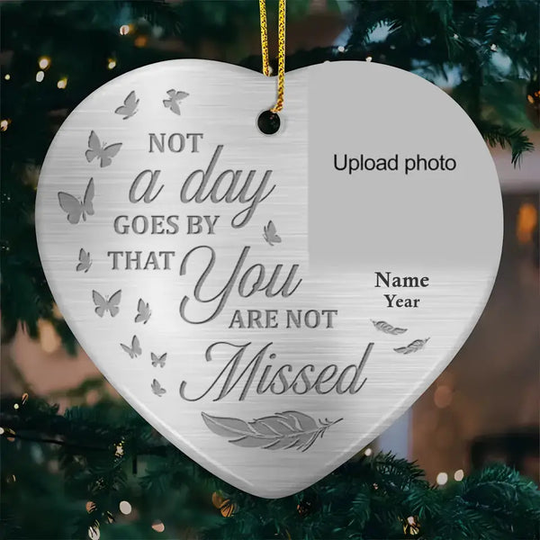 Benutzerdefiniertes Foto „Ihre Flügel waren bereit, aber mein Herz war nicht“ – personalisiertes Erinnerungsornament – ​​herzförmige Keramik – Weihnachtsgeschenk, Beileidsgeschenk für Familienmitglieder