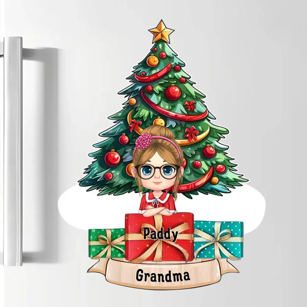 Grandkids Under Christmas Tree - Personalized Custom Decal - Christmas Gift For Grandma