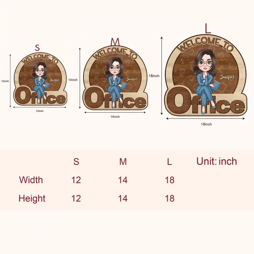 Welcome To My Office - Personalized Door Sign - Gift For Office Staff