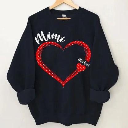 Personalisierte Oma Nana Mama Tante Kindername herzförmige Kleidung