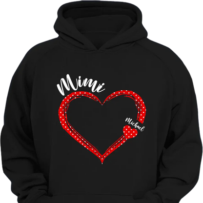 Personalisierte Oma Nana Mama Tante Kindername herzförmige Kleidung