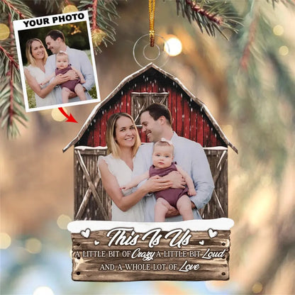 Das ist uns eine ganze Menge Liebe – individuelles Foto-Glimmer-Ornament – ​​Weihnachten, Geburtstagsgeschenk für Familienmitglieder, Ehemann, Ehefrau