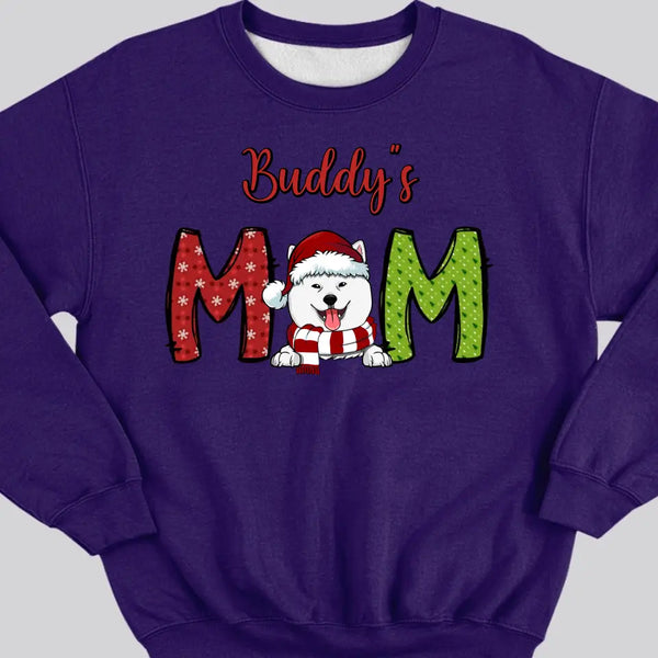 Personalisiertes Hunde-Mama-Shirt, personalisiertes Weihnachts-Hunde-Sweatshirt, Hunde-Mama-Sweatshirt, Weihnachtsmann-Hunde-Weihnachts-Sweatshirt, Weihnachtsgeschenk für Hunde-Mama