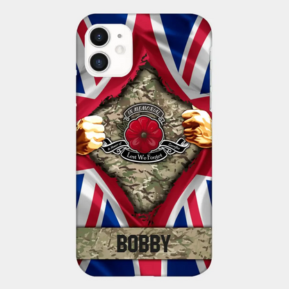 Personalisierte britische Soldaten-Telefonhülle