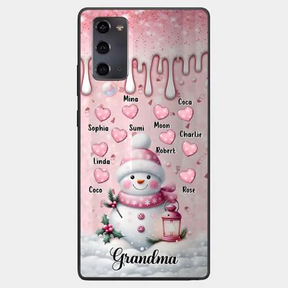 Personalisierte Schneemann-Oma-Handyhülle – Weihnachtsgeschenkidee für Oma – bis zu 10 Kinder – Hülle für iPhone/Samsung/GooglePixel – Oma