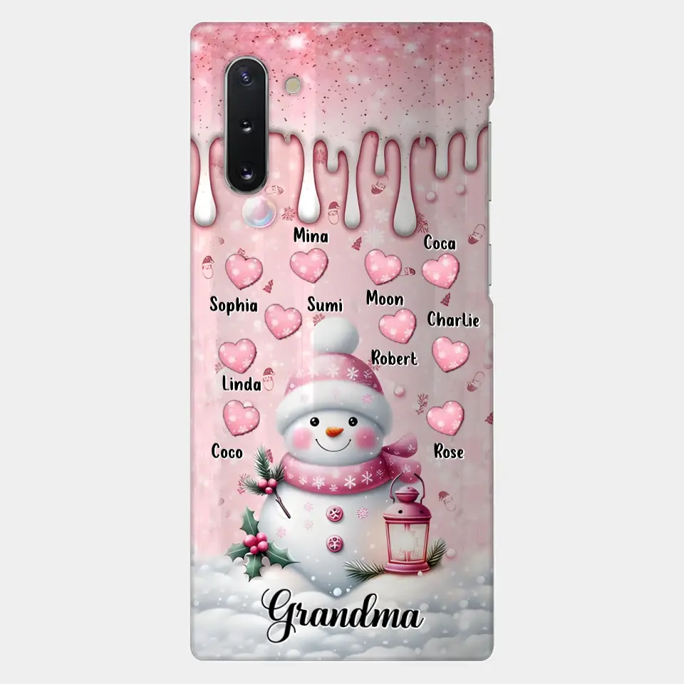 Personalisierte Schneemann-Oma-Handyhülle – Weihnachtsgeschenkidee für Oma – bis zu 10 Kinder – Hülle für iPhone/Samsung/GooglePixel – Oma