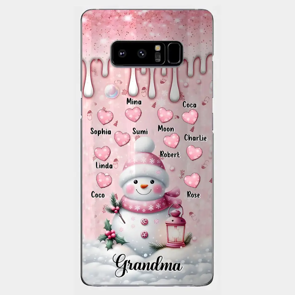 Personalisierte Schneemann-Oma-Handyhülle – Weihnachtsgeschenkidee für Oma – bis zu 10 Kinder – Hülle für iPhone/Samsung/GooglePixel – Oma