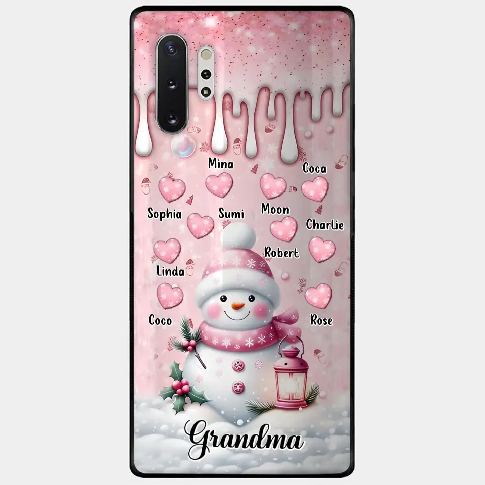 Personalisierte Schneemann-Oma-Handyhülle – Weihnachtsgeschenkidee für Oma – bis zu 10 Kinder – Hülle für iPhone/Samsung/GooglePixel – Oma