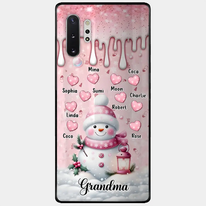 Personalisierte Schneemann-Oma-Handyhülle – Weihnachtsgeschenkidee für Oma – bis zu 10 Kinder – Hülle für iPhone/Samsung/GooglePixel – Oma
