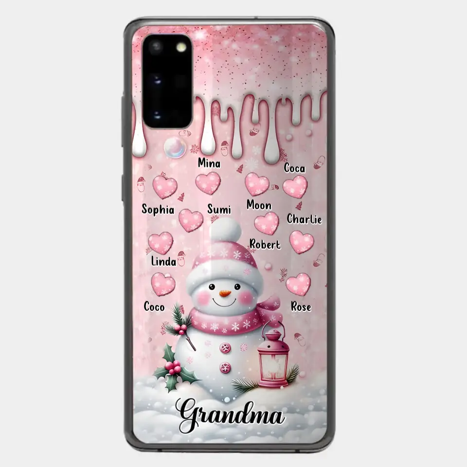 Personalisierte Schneemann-Oma-Handyhülle – Weihnachtsgeschenkidee für Oma – bis zu 10 Kinder – Hülle für iPhone/Samsung/GooglePixel – Oma