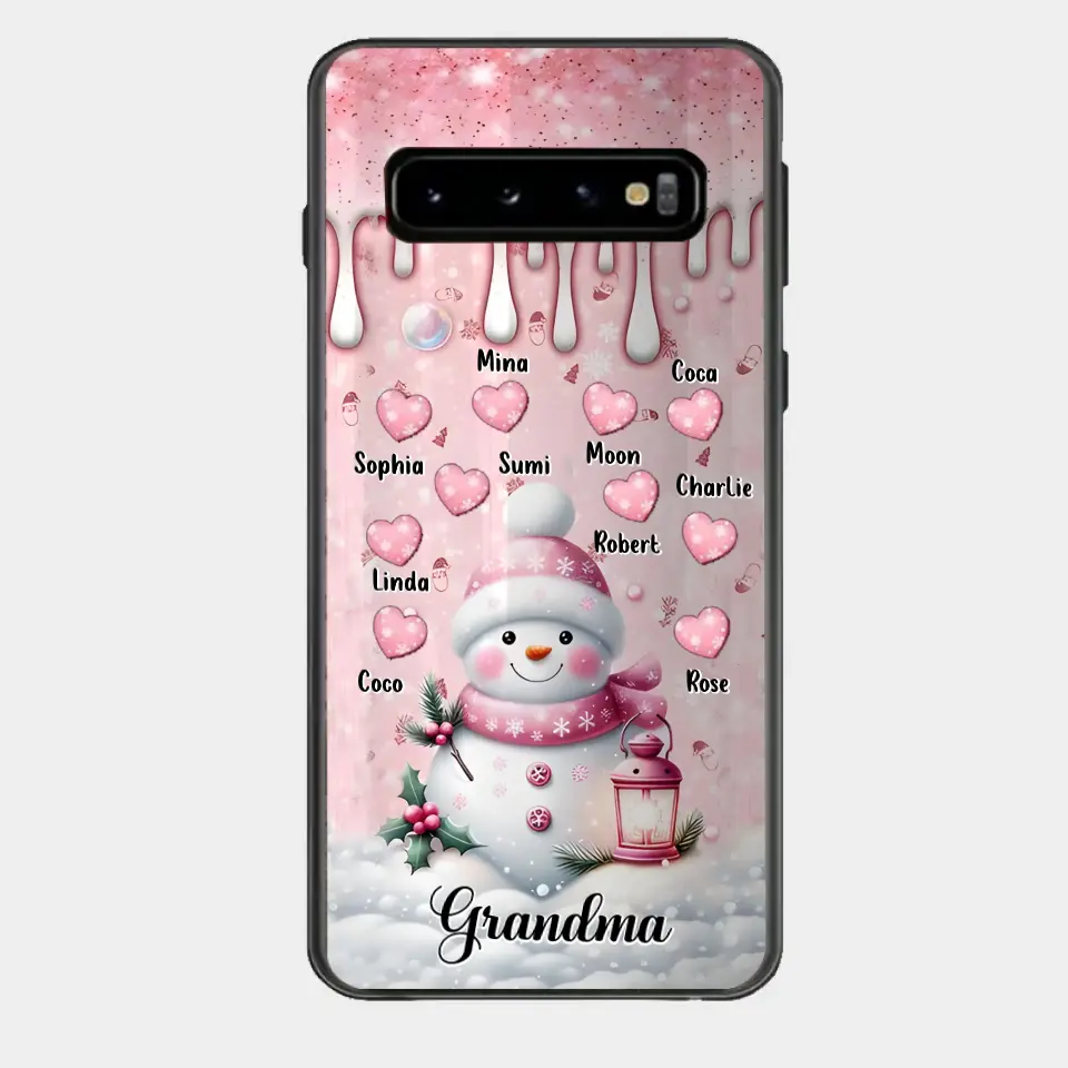 Personalisierte Schneemann-Oma-Handyhülle – Weihnachtsgeschenkidee für Oma – bis zu 10 Kinder – Hülle für iPhone/Samsung/GooglePixel – Oma