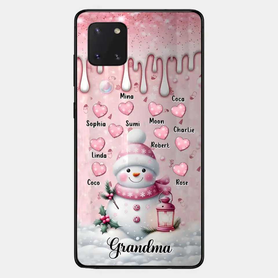 Personalisierte Schneemann-Oma-Handyhülle – Weihnachtsgeschenkidee für Oma – bis zu 10 Kinder – Hülle für iPhone/Samsung/GooglePixel – Oma