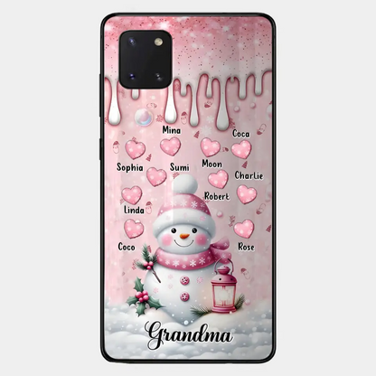 Personalisierte Schneemann-Oma-Handyhülle – Weihnachtsgeschenkidee für Oma – bis zu 10 Kinder – Hülle für iPhone/Samsung/GooglePixel – Oma