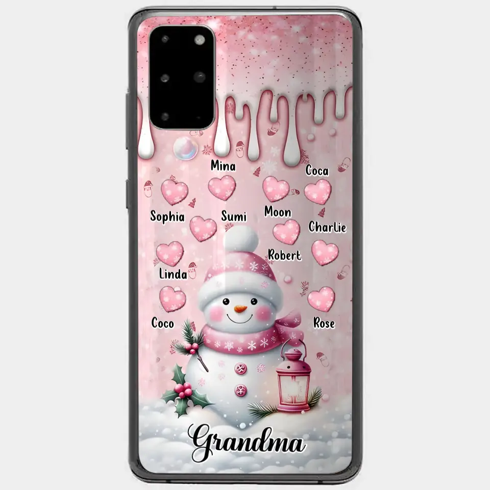 Personalisierte Schneemann-Oma-Handyhülle – Weihnachtsgeschenkidee für Oma – bis zu 10 Kinder – Hülle für iPhone/Samsung/GooglePixel – Oma