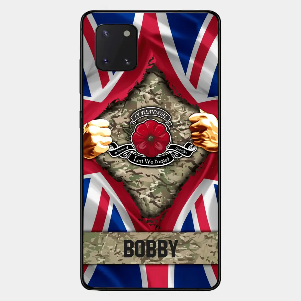 Personalisierte britische Soldaten-Telefonhülle