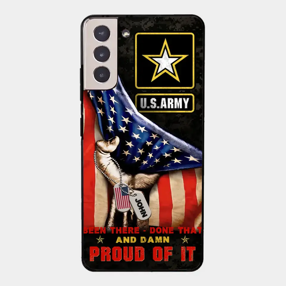 Personalisierte personalisierte Handyhülle „Veteran Proudly Served“ – Geschenkidee für Veteranen – „Been There Done That And Damn Proud It“.