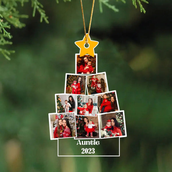 Personalisierbares Foto mit Acryl-Ornament als Weihnachtsgeschenk für Kinder, bedruckt