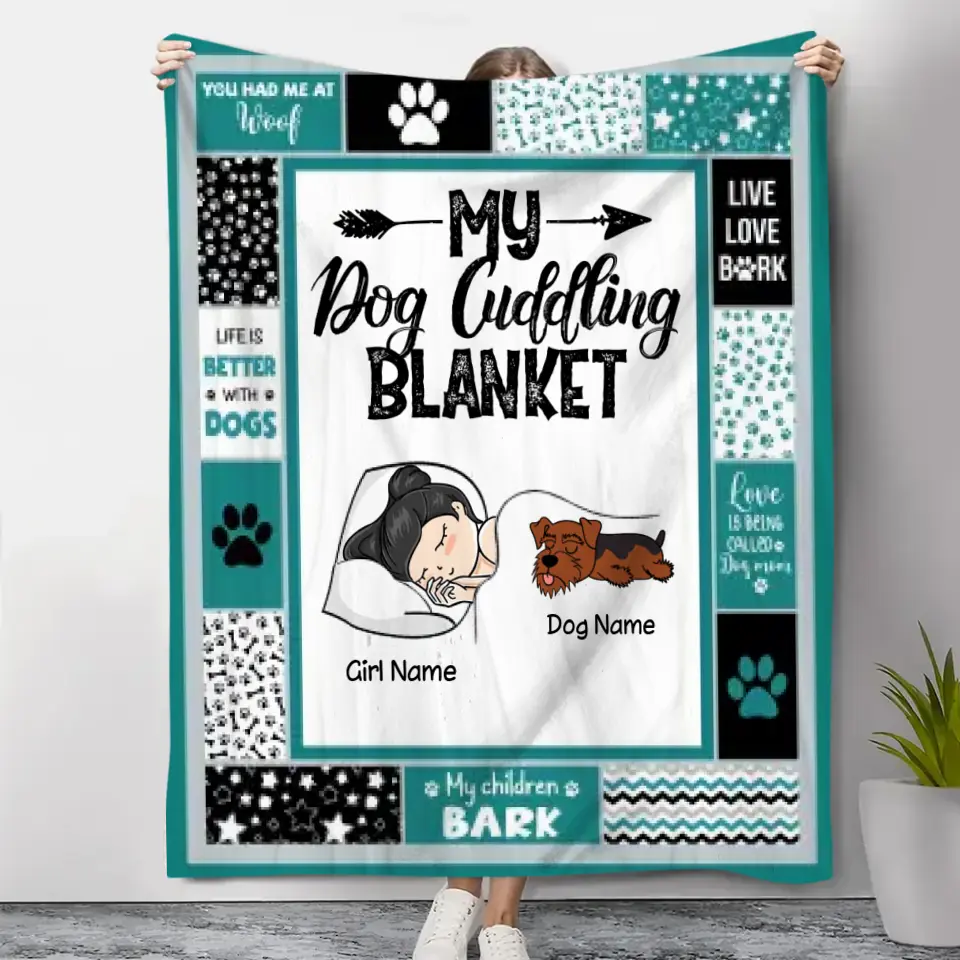 Personalisierte Decke zum Kuscheln mit meinem Hund 