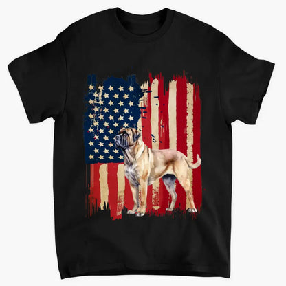 Sie können Ihre eigenen Haustierfotos hochladen – personalisiertes, mit Hundeflaggen bedrucktes Kleidungsgeschenk für Hundeliebhaber