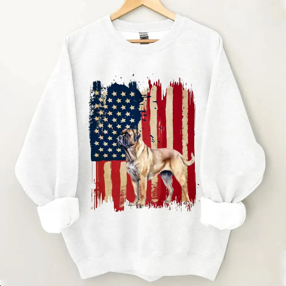 Sie können Ihre eigenen Haustierfotos hochladen – personalisiertes, mit Hundeflaggen bedrucktes Kleidungsgeschenk für Hundeliebhaber