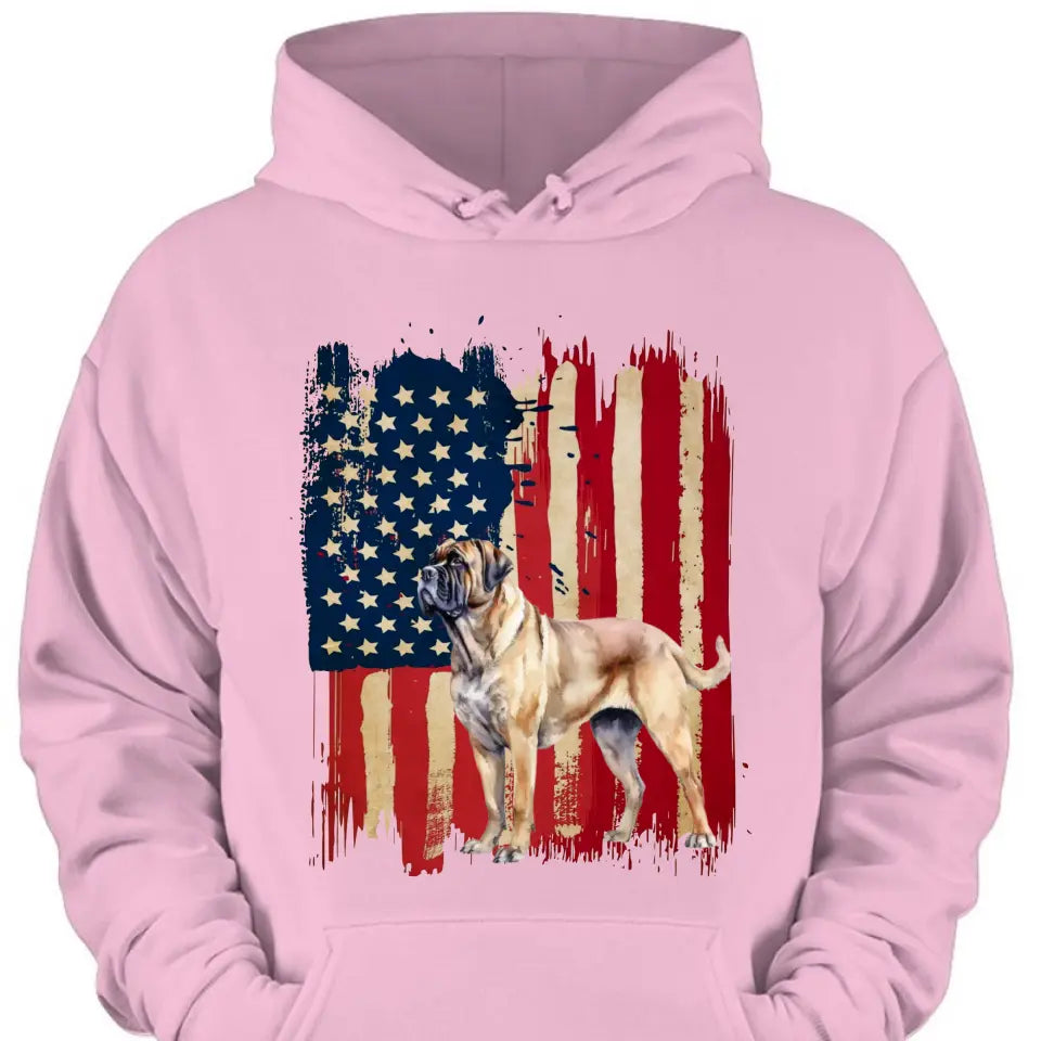 Sie können Ihre eigenen Haustierfotos hochladen – personalisiertes, mit Hundeflaggen bedrucktes Kleidungsgeschenk für Hundeliebhaber