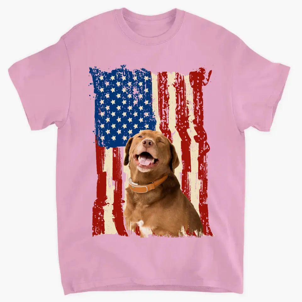 Personalisieren Sie die Kleidung mit Foto-Flaggen-Hintergrunddruck für Ihren Hund