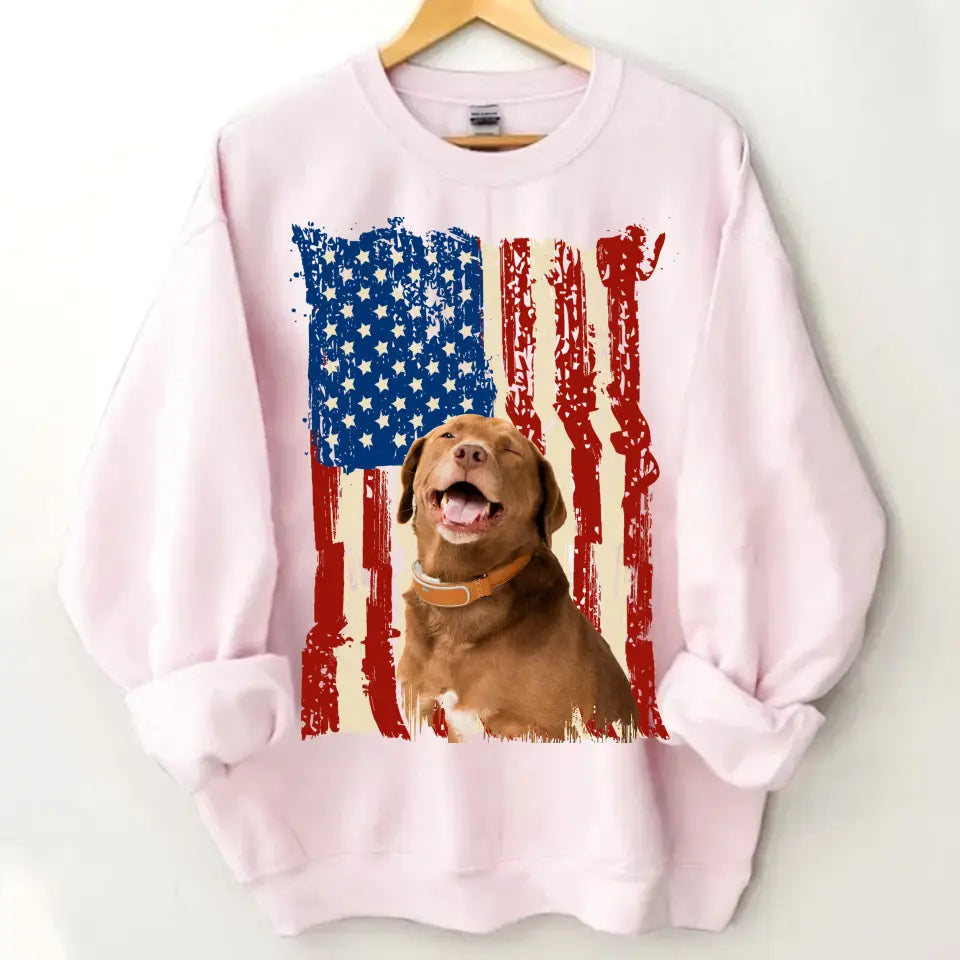 Personalisieren Sie die Kleidung mit Foto-Flaggen-Hintergrunddruck für Ihren Hund