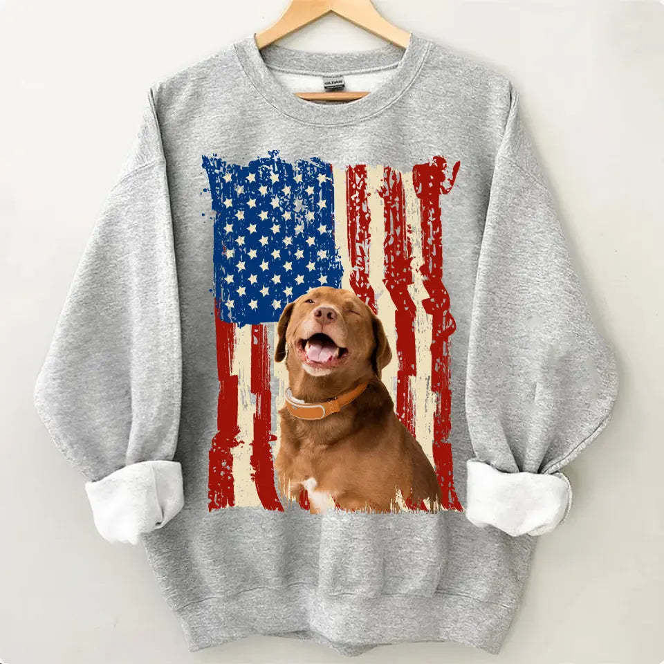 Personalisieren Sie die Kleidung mit Foto-Flaggen-Hintergrunddruck für Ihren Hund