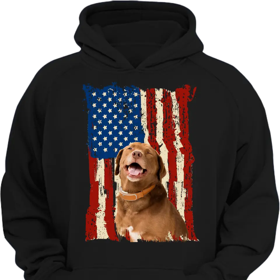 Personalisieren Sie die Kleidung mit Foto-Flaggen-Hintergrunddruck für Ihren Hund