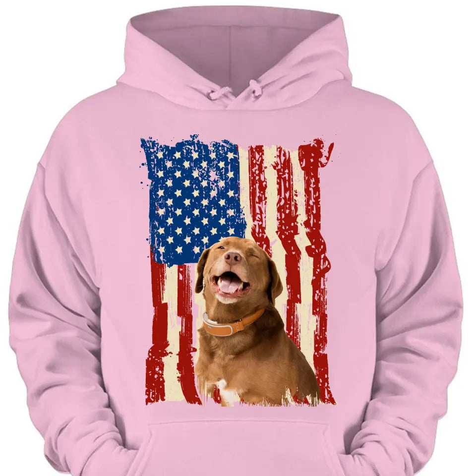 Personalisieren Sie die Kleidung mit Foto-Flaggen-Hintergrunddruck für Ihren Hund