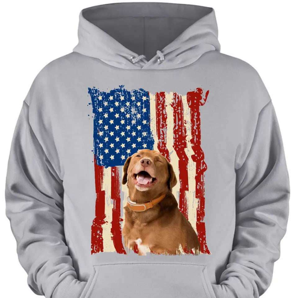 Personalisieren Sie die Kleidung mit Foto-Flaggen-Hintergrunddruck für Ihren Hund