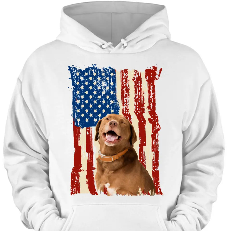 Personalisieren Sie die Kleidung mit Foto-Flaggen-Hintergrunddruck für Ihren Hund